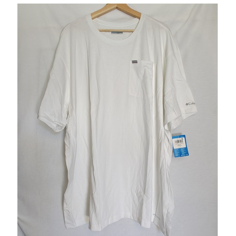 Columbia Thistletown Hills Pocket T-Shirt Tee Short‎ Sleeve White 5XL New